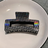 Leopard Animal Print Hair Clips, Large Cow Pattern, Checkered, Iridescent Geometric Rectangle Clips
