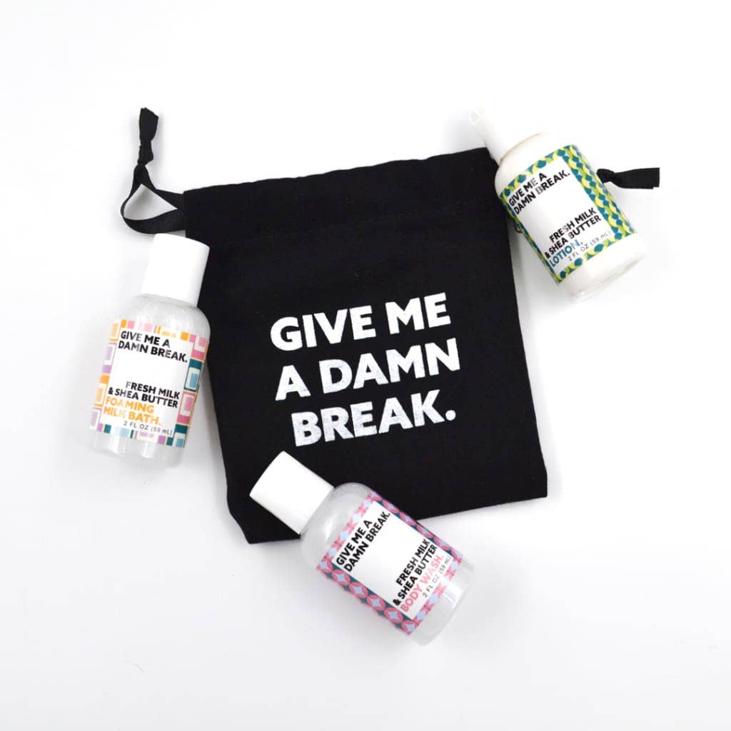 Give Me A Damn Break Bath Set | 3 Funny Body Care Items in Gift Bag |