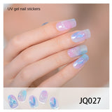Gel Nail Art Patches Semi-Cured UV Light Nail Stickers Waterproof 16 Patch Sets with Many Designs Halloween Christmas Nail Art
