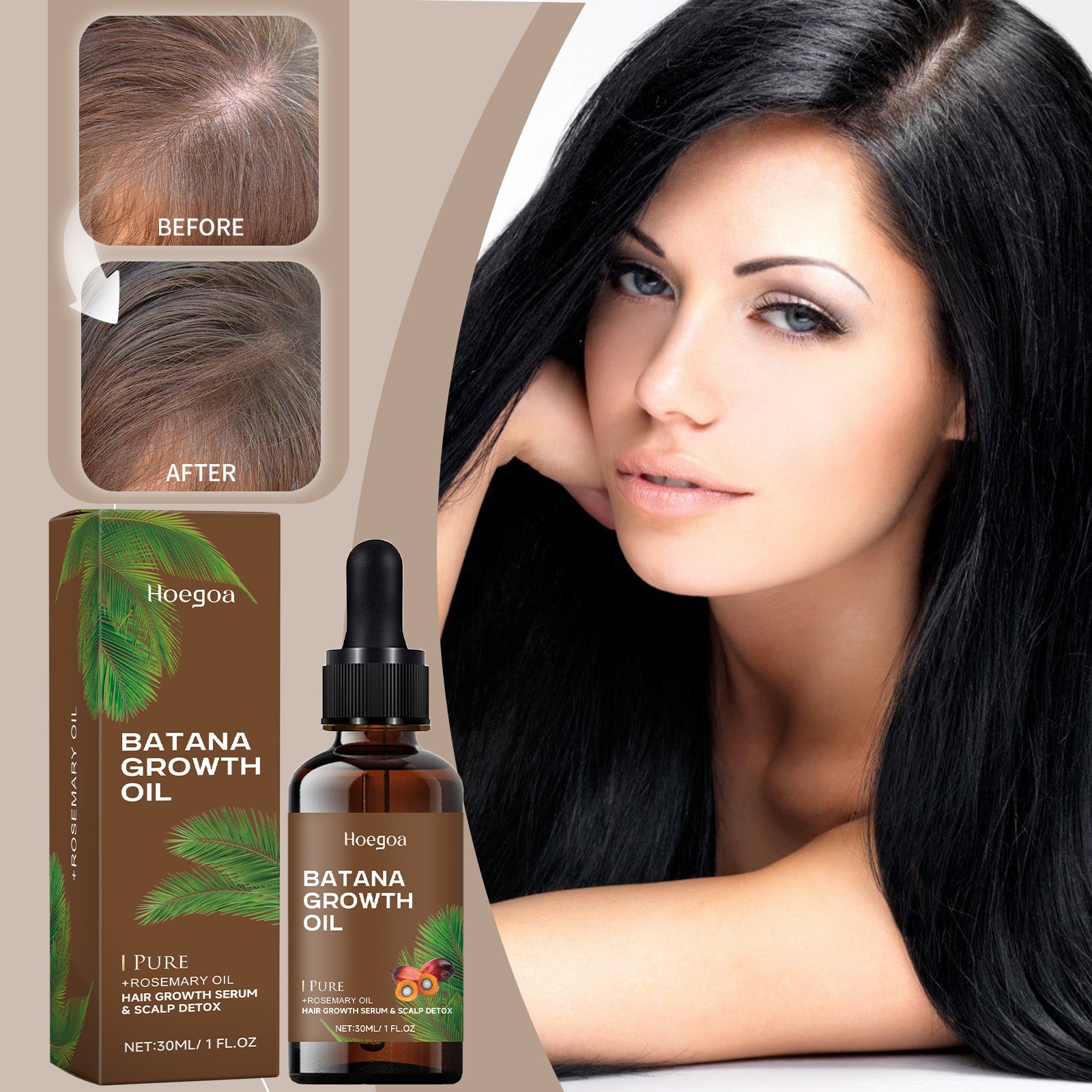 Batana Essential Oil Serum Moisturizing, Volumizing and Strengthens Hair Essential Oil Serum