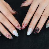 Gel Nail Art Patches Semi-Cured UV Light Nail Stickers Waterproof 16 Patch Sets with Many Designs Halloween Christmas Nail Art