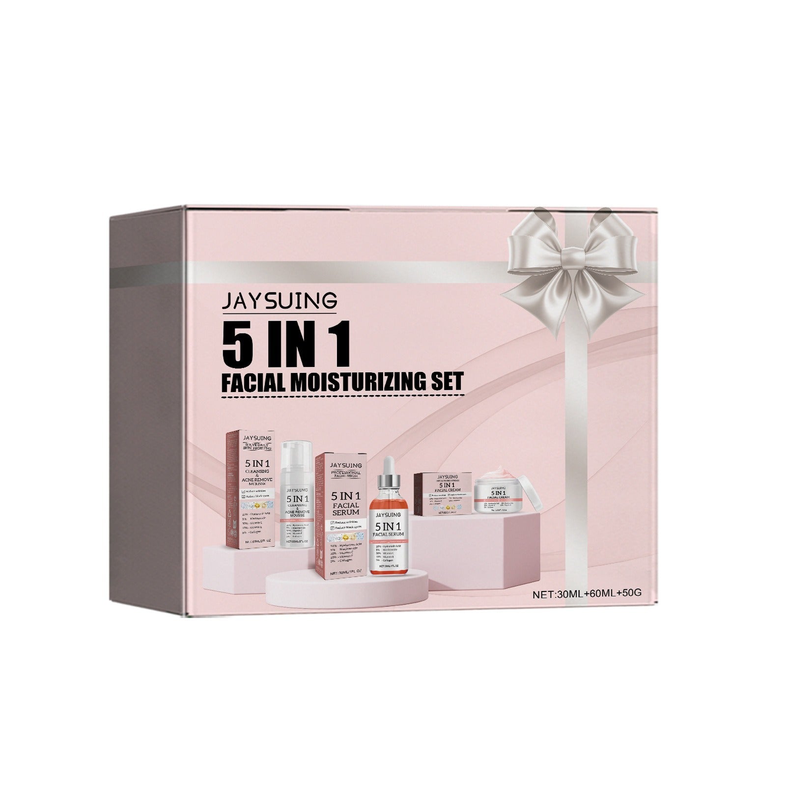 Facial Moisturizing Set 5-in-1 Hydrating, Moisturizing, Deep Moisturizing, Whitening, Brightening and Firming Skin