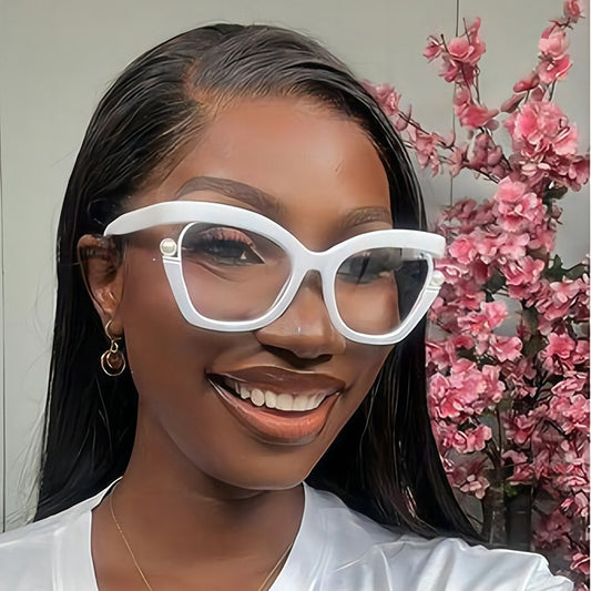 Anti-blue Light Women's Thick Pearl Glasses