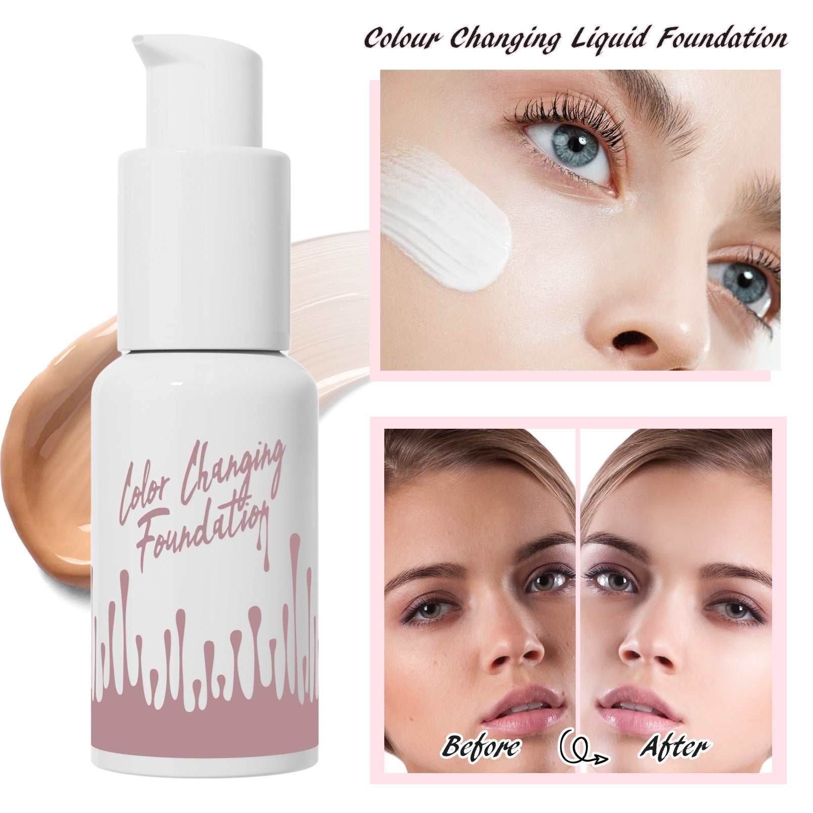 Color Changing Foundation Full Coverage Waterproof Matte Concealer