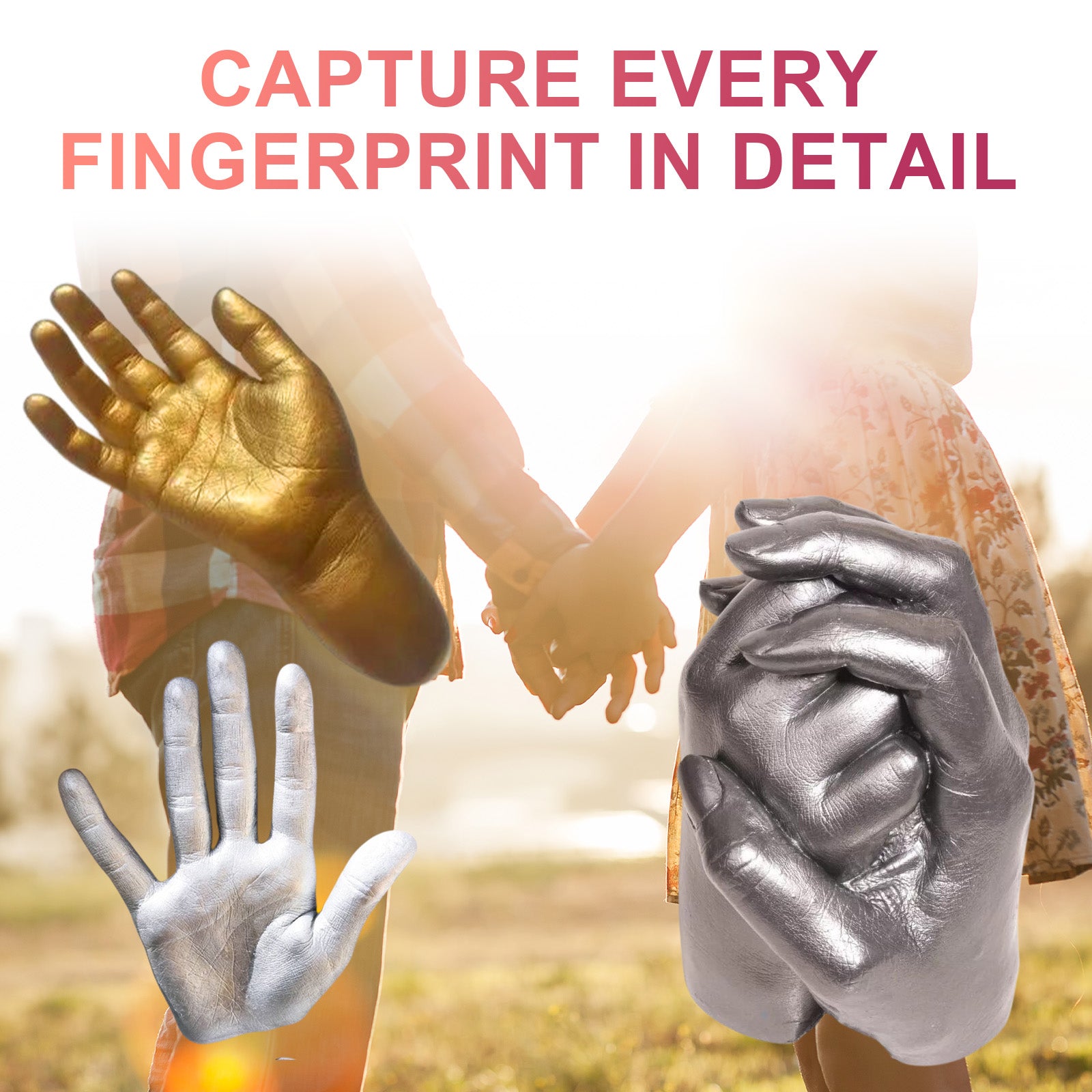 Couples Hand Model Clone Powder, DIY Gift 3D Hand Model Crafts Creative Home Decoration