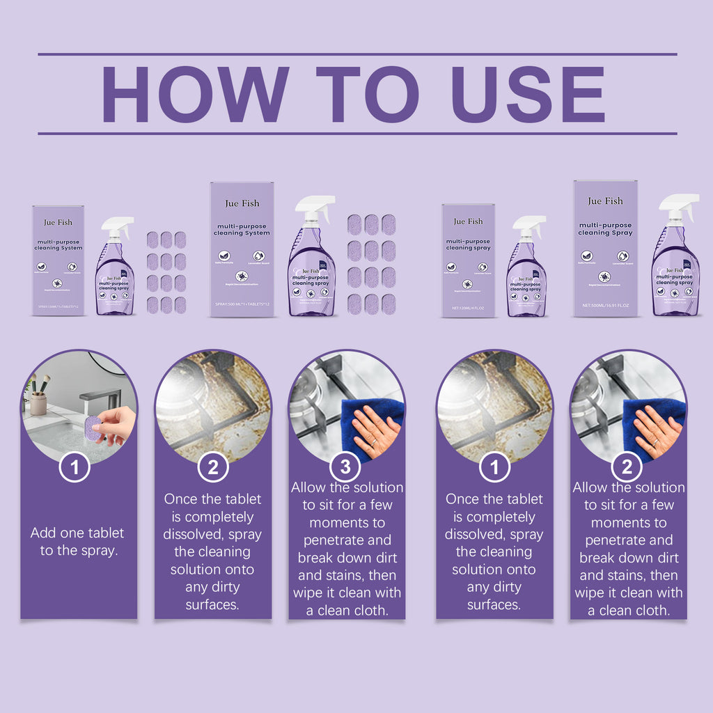 Multi-Purpose Lavender Cleaner Easily Cleans Kitchen, Bathroom, Floors, Grease Stains, Countertops