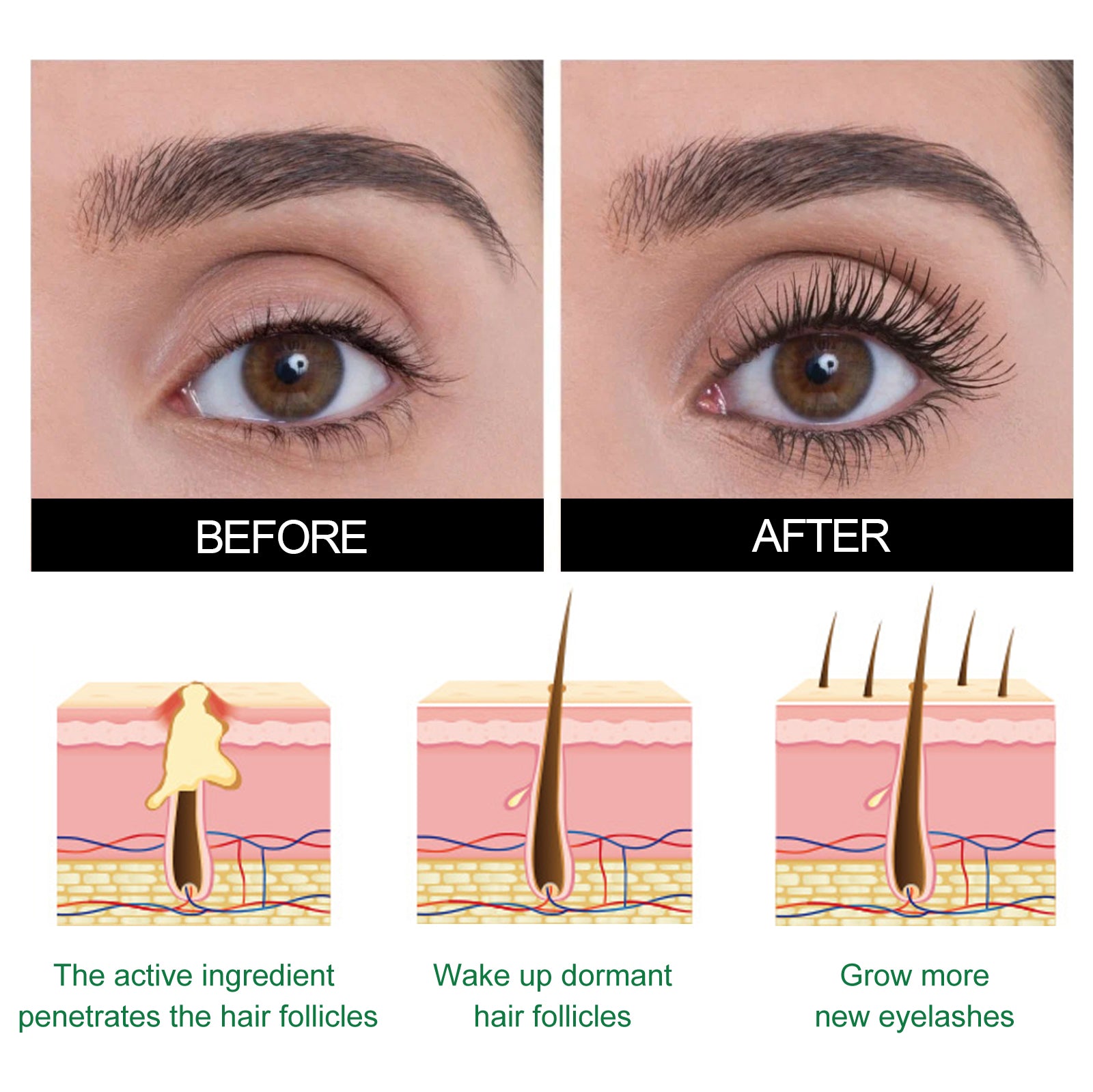 Castor Oil Lash Growth Serum Natural Beautiful Voluminous Lashes