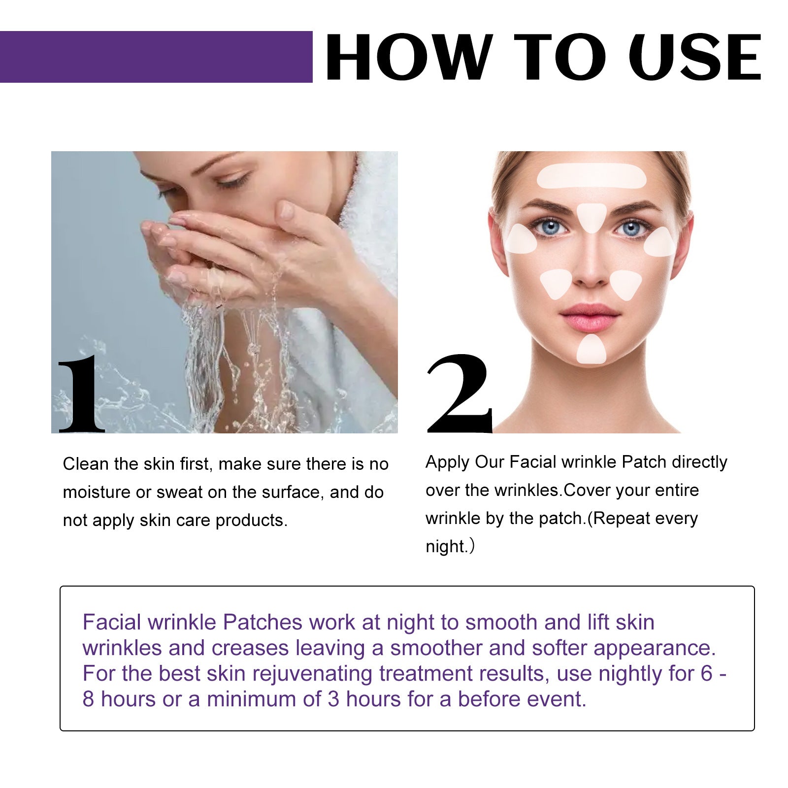 Facial Wrinkle Anti-aging Mask Patches, Lifts Facial Skin Tightens Mouth Line 100 Patches