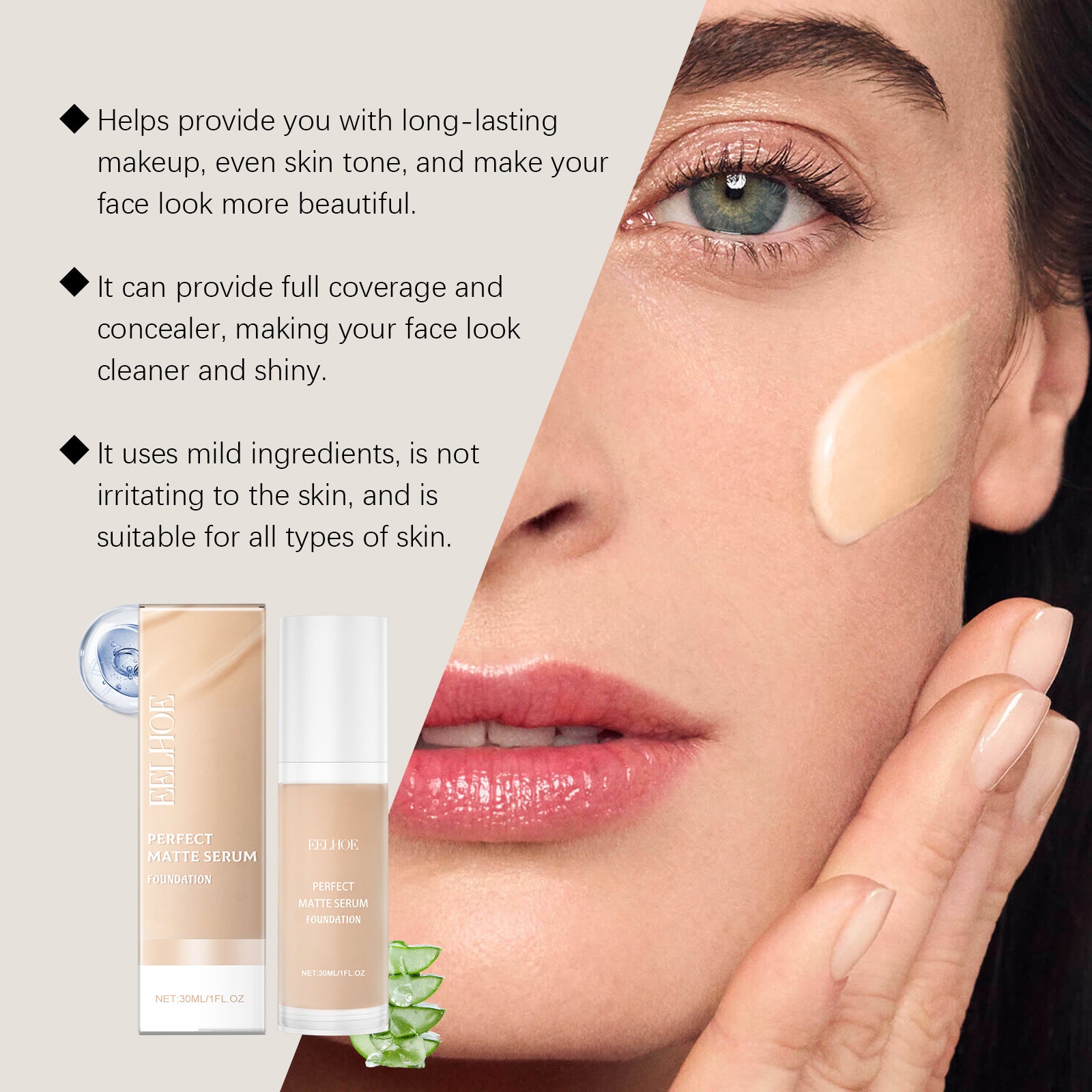 Moisturizing Liquid Foundation Natural Skin Tone Moisturizing And Long-Lasting Makeup Foundation