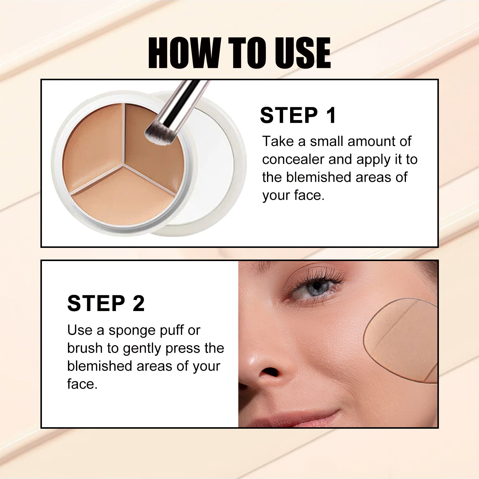Three-Color Concealer Natural Cover Dark Eye Spots Bright Color Of Skin Concealer