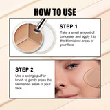 Three-Color Concealer Natural Cover Dark Eye Spots Bright Color Of Skin Concealer