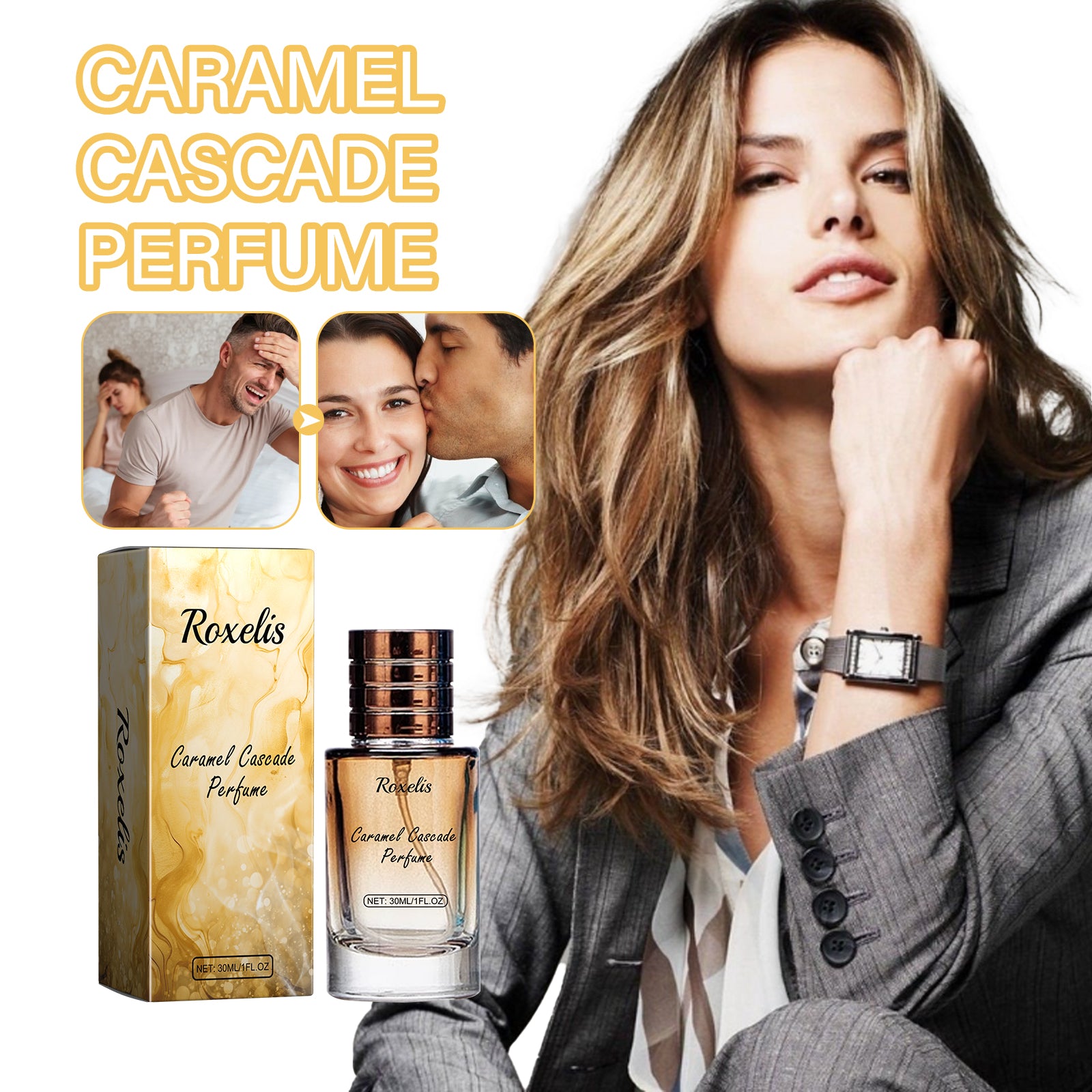 Caramel Cascade Perfume, Fresh Light Sweet Fragrance