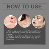Body Shimmer Oil Moisturizer, Facial and Body Liquid Highlighter, Vitamins, Aloe, Jojoba Oil for Skin Care
