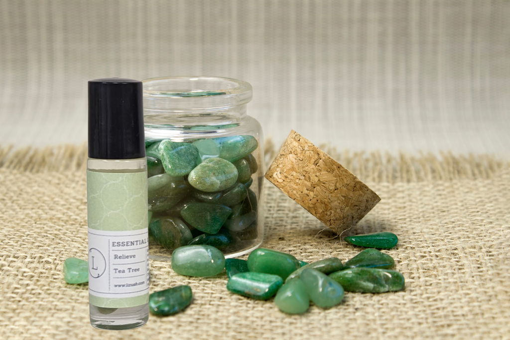 Set of Essential Oils Roll-On with Crystals [Lizush] *Made in USA*