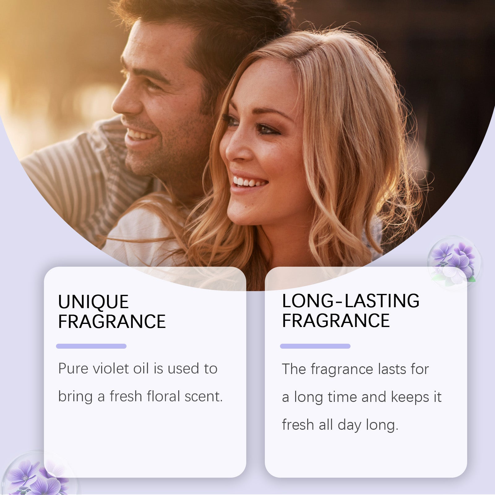 Violet Flower Vanilla Body Perfume Spray, Fresh And Pleasant Natural Fragrance with Light Gentle Formula