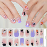 Gel Nail Art Patches Semi-Cured UV Light Nail Stickers Waterproof 16 Patch Sets with Many Designs Halloween Christmas Nail Art