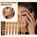 Multifunctional Face Makeup Sponge Pen, Highlighting Blush Bronzer Natural Liquid Contour Blending Stick