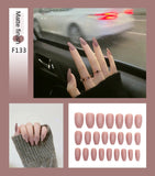 Fake Nails Set Stiletto Coffin Tips Press on Long False Nails with Glue 24 Beautiful Colors