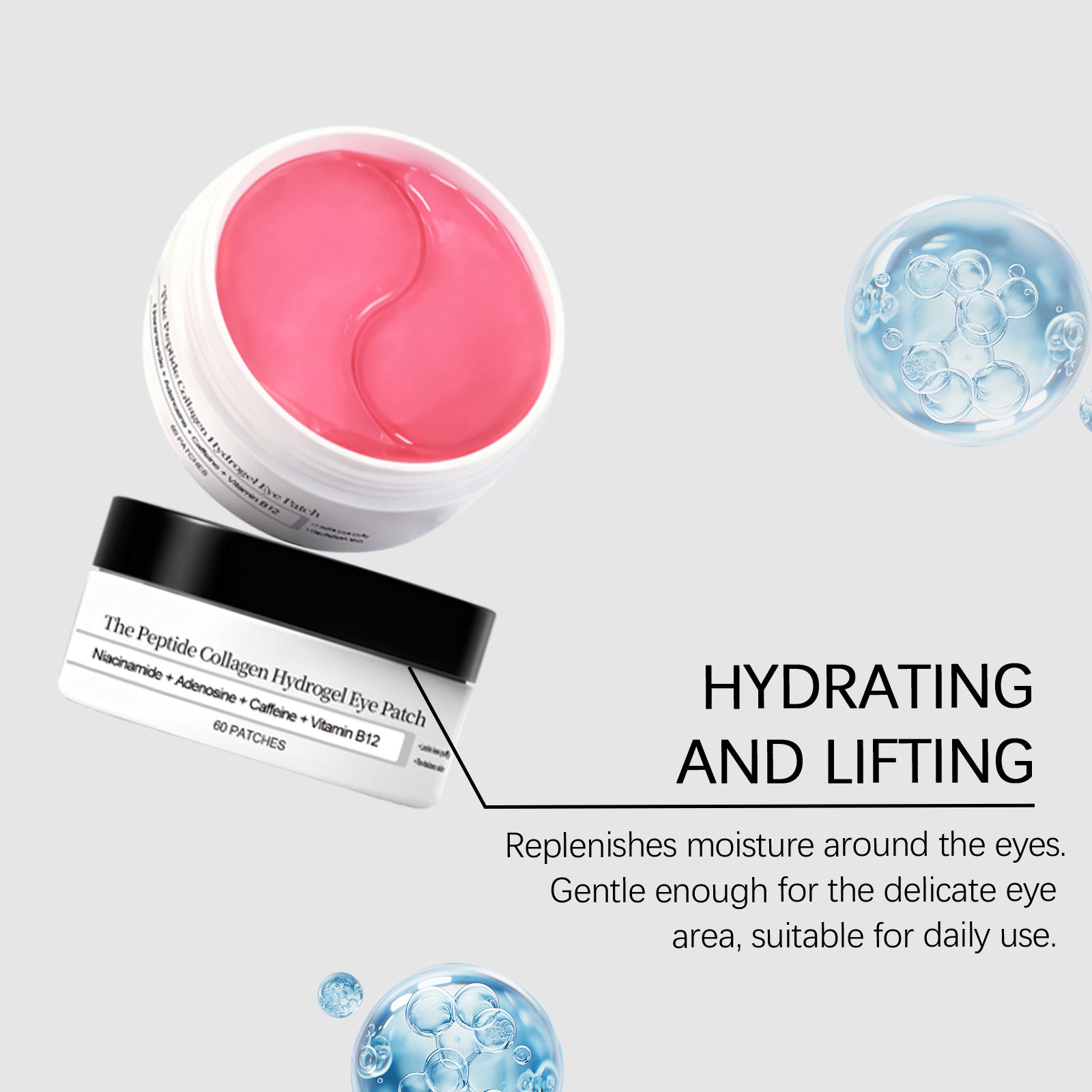 Hydrogel Peptide Collagen Under Eye Masks, Nourishing and Comfortable Gentle Daily Care for Fine Lines Eye Patches