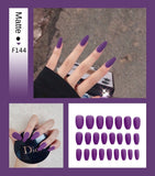 Fake Nails Set Stiletto Coffin Tips Press on Long False Nails with Glue 24 Beautiful Colors