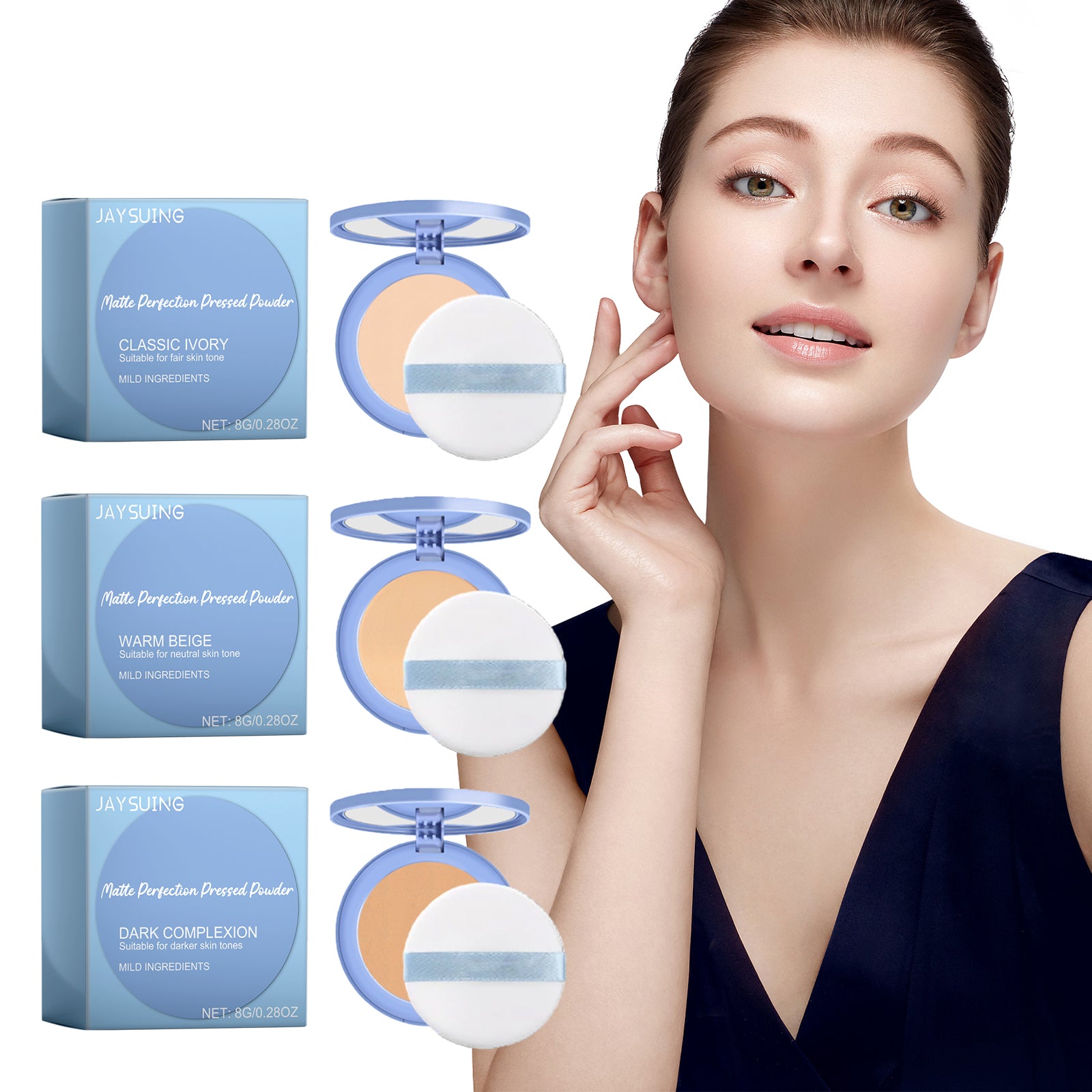 Matte Perfection Makeup Setting Powder, Lightweight Lavender Setting Powder for Delicate Skin Waterproof Oil Control And Brightening