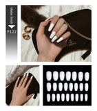 Fake Nails Set Stiletto Coffin Tips Press on Long False Nails with Glue 24 Beautiful Colors
