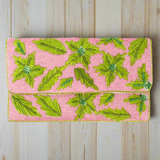 Floral Beaded Clutch Crossbody Bag