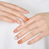 Gel Nail Art Patches Semi-Cured UV Light Nail Stickers Waterproof 16 Patch Sets with Many Designs Halloween Christmas Nail Art