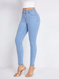 Skinny Stripe Jeans with Pockets