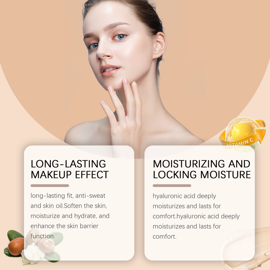 Moisturizing Liquid Foundation, Long-Lasting Moisturizing Light Skin Care Liquid Foundation