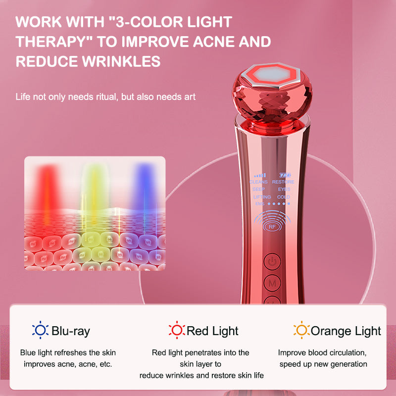 Portable Microcurrent Facial Device Lifting Tighten Wrinkle Removal Skin Care Handheld Facial Massage Wand