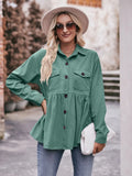 Mandy Autumn Collared Neck Loose Fit Button Down Top