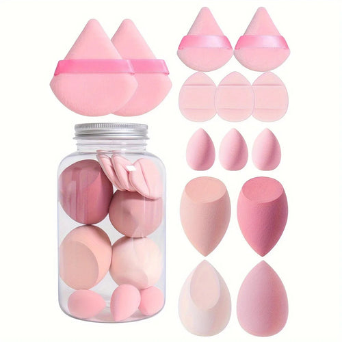 14 Pcs Purple or Pink Makeup Sponge Triangle Blender Sponges Powder Press Puffs Set