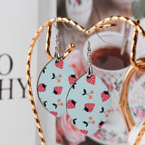 Strawberry Cherry Cute Wooden Earrings Pendant