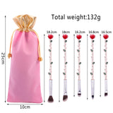Gold Rose Makeup Brush Set 5 PCS Beauty and the Beast Valentine's Gift