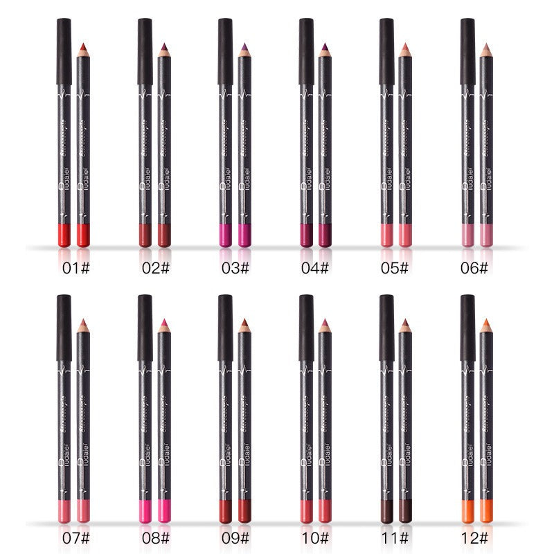 Twelve-color Lip Liner Waterproof Non-fading Matte Velvet Lipstick Pencil