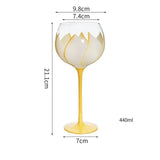 Hand Painted Floral Glass Goblet Cup 1 Piece Wine Glasses for Wedding Party Events