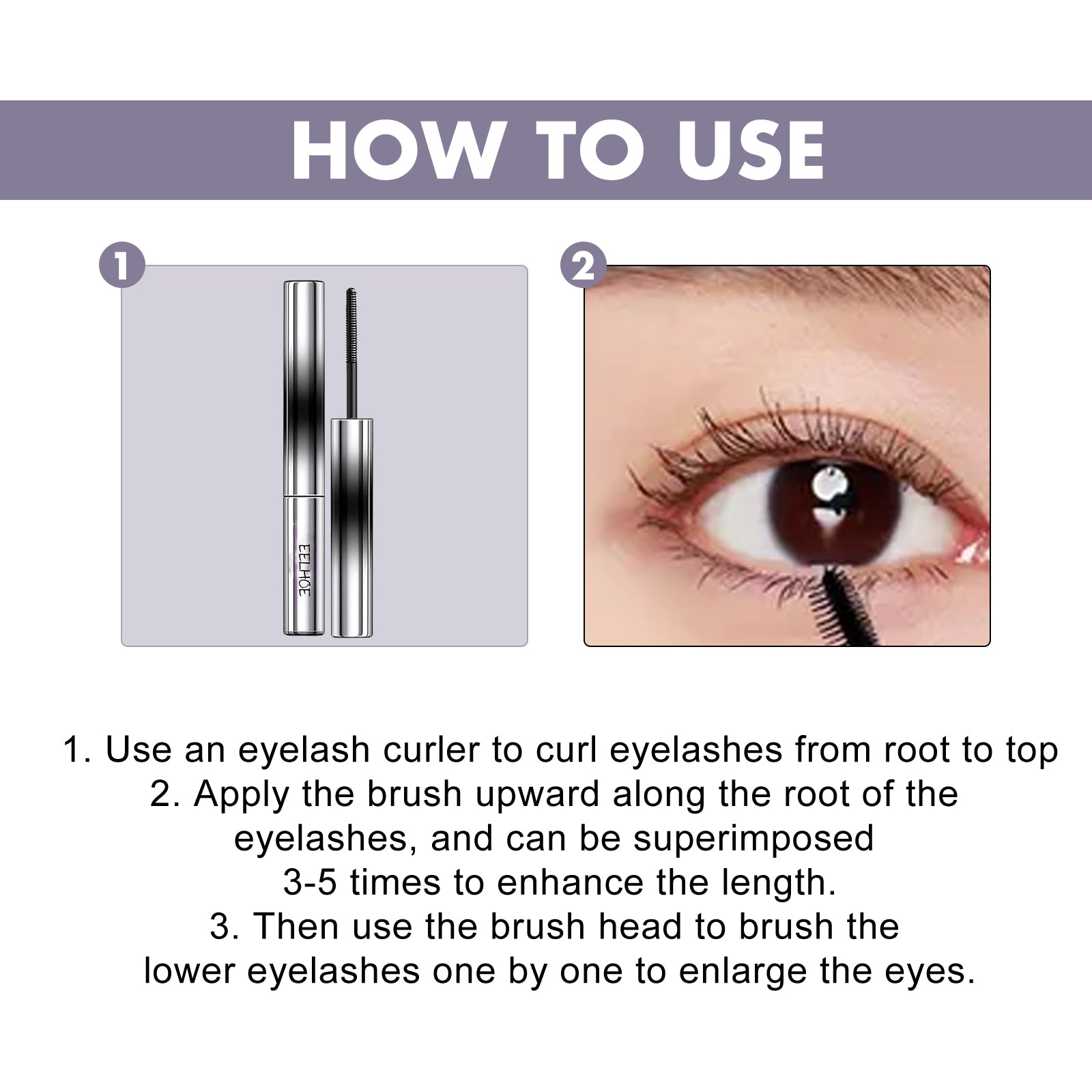 Stereoscopic Lengthening Mascara, Brazilian Palm Wax Beautiful Natural Thick Sweat-Proof, Not Smudgy Eyelashes