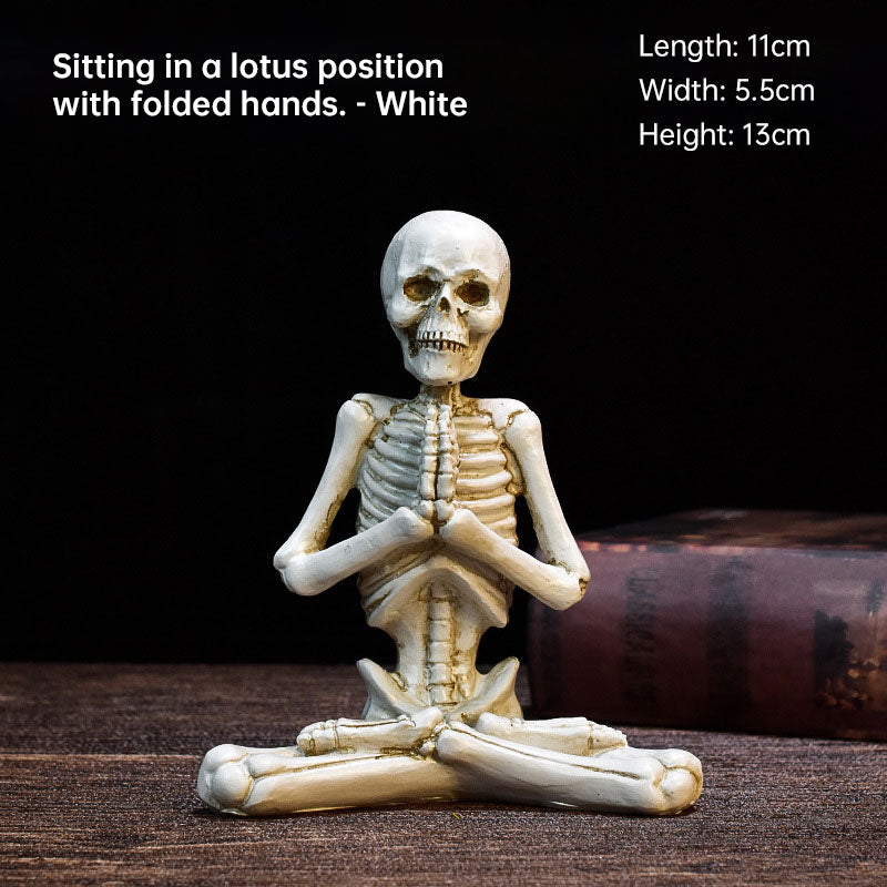 Skeleton Yoga Figurine Decoration Ornaments Skull Small Halloween Decorations