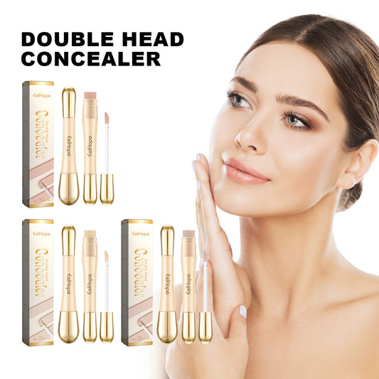 Double Head Concealer with Brush, Brightening And Waterproof Concealer Stick