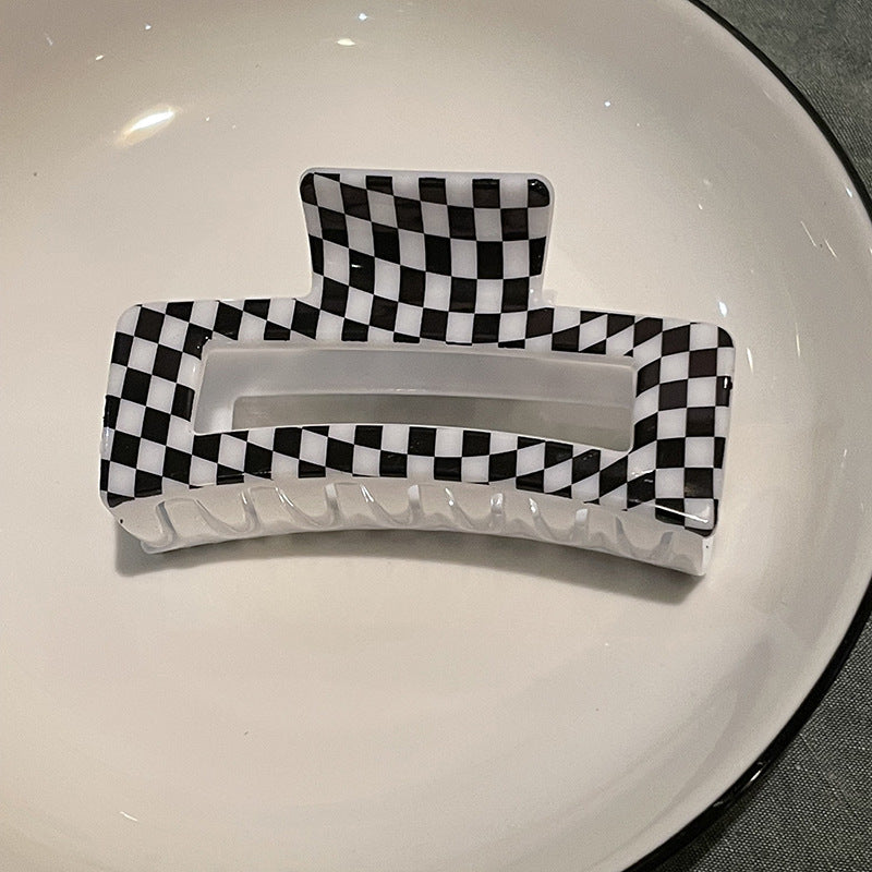 Leopard Animal Print Hair Clips, Large Cow Pattern, Checkered, Iridescent Geometric Rectangle Clips