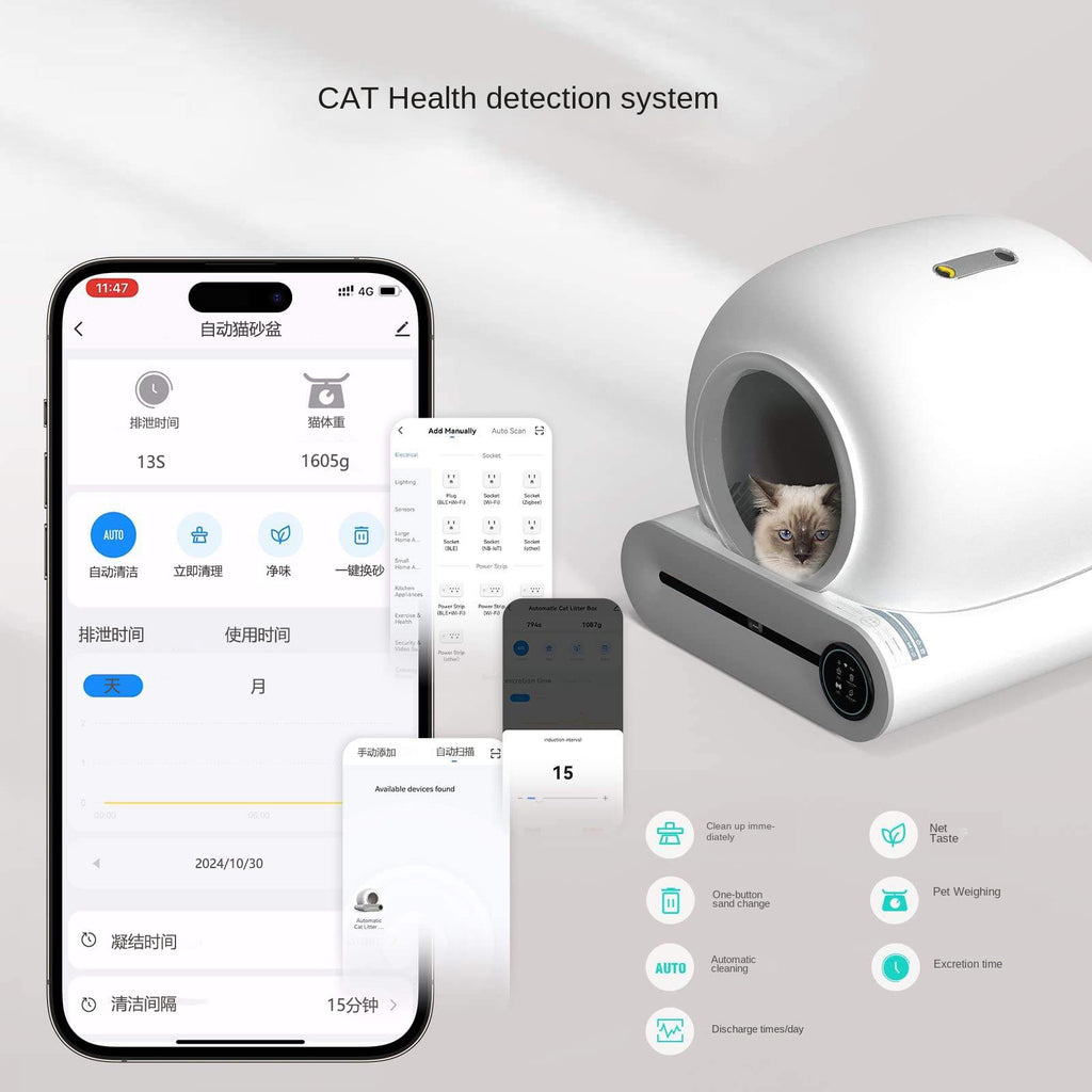 Smart Litter Box with Ionization Deodorization, Automatic Sensor Cleaning, Self-Cleaning Cat Toilet