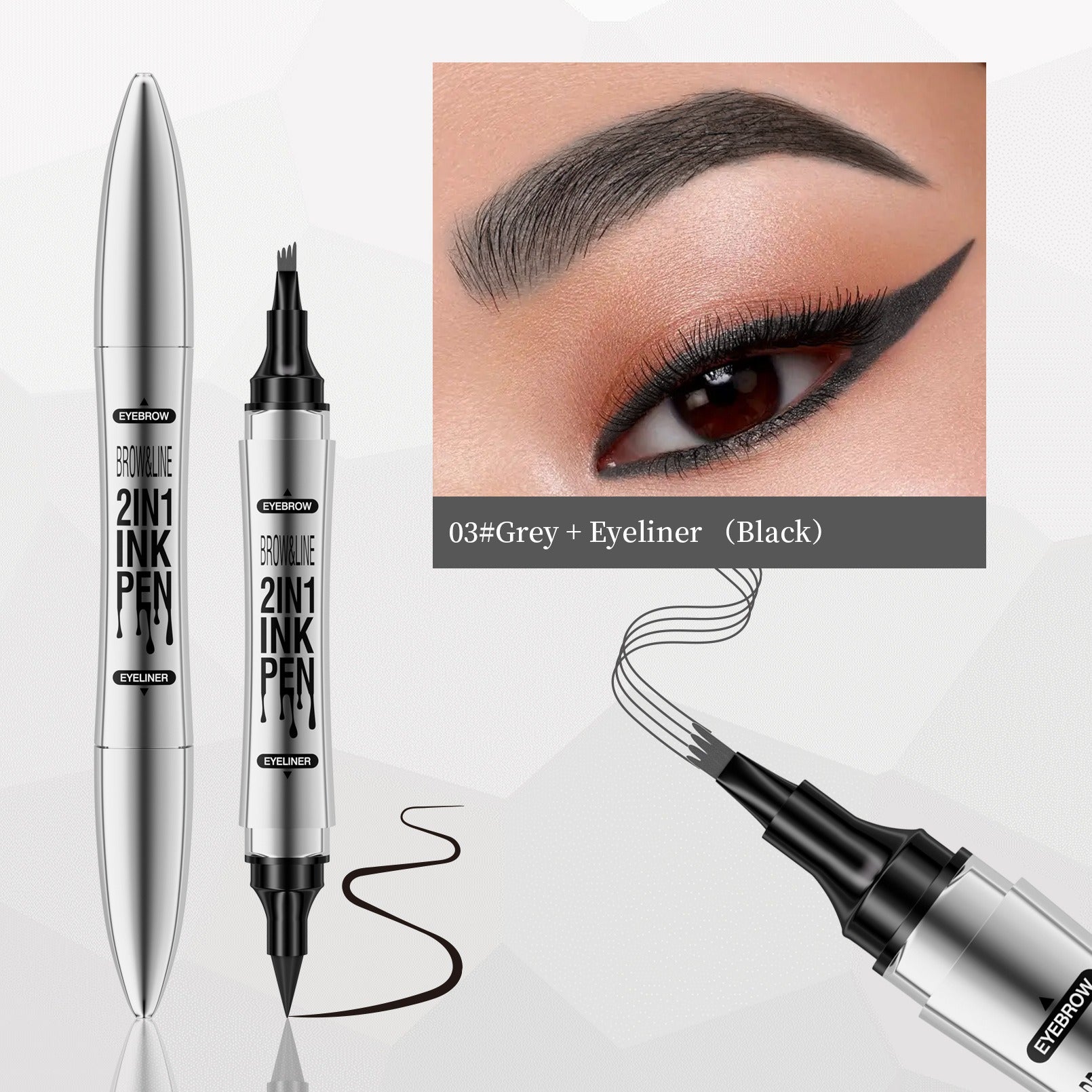 Eyeliner and eyebrow pencil 2 in 1