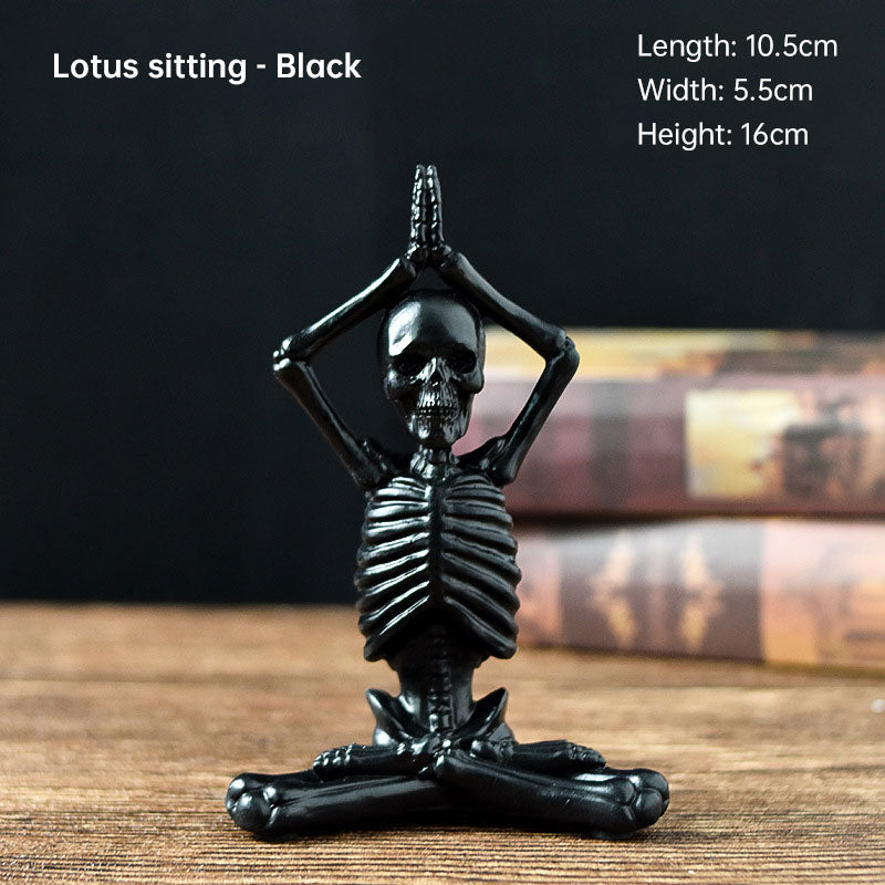 Skeleton Yoga Figurine Decoration Ornaments Skull Small Halloween Decorations