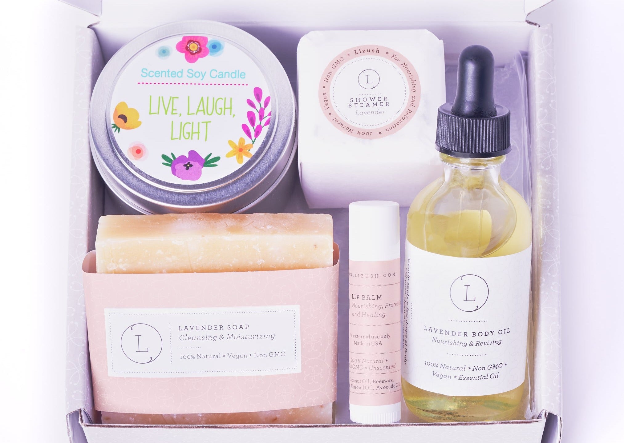 Unwind Time Lavender Skincare Set ~ Thank You Gift, Self Care Gift, Gift for Mom [Lizush] *Made in USA*