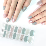 Gel Nail Art Patches Semi-Cured UV Light Nail Stickers Waterproof 16 Patch Sets with Many Designs Halloween Christmas Nail Art