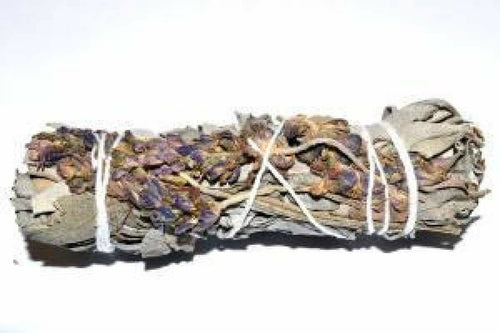 White Sage & Royal Lavender Flower Smudge Stick