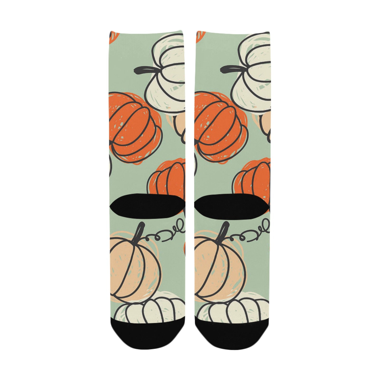 Green Pumpkin Socks for Women (Made in USA)