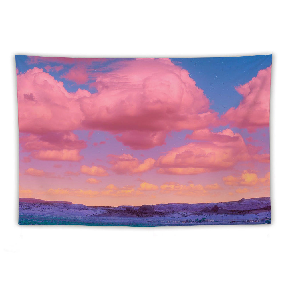 Super Soft Pink Sunset Wall Tapestry Blanket