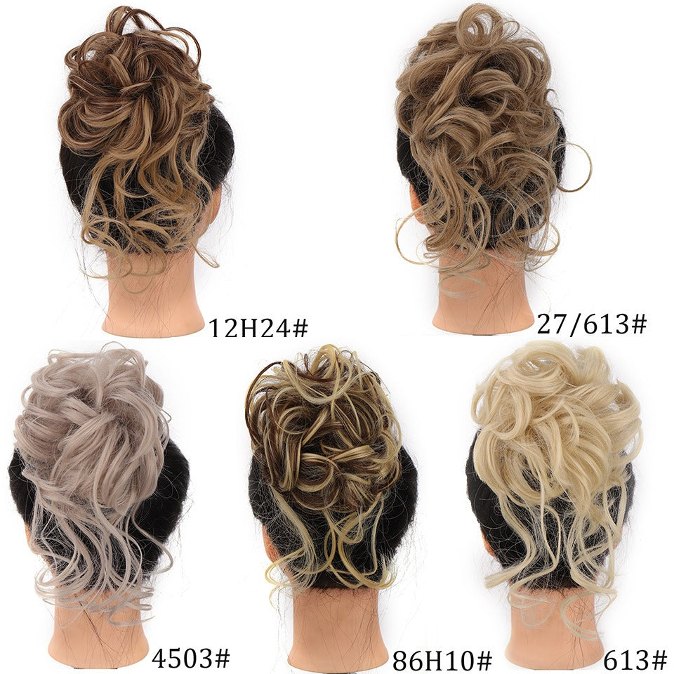 Messy Curly Hair Bun Clip Hair Extensions Claw Clip